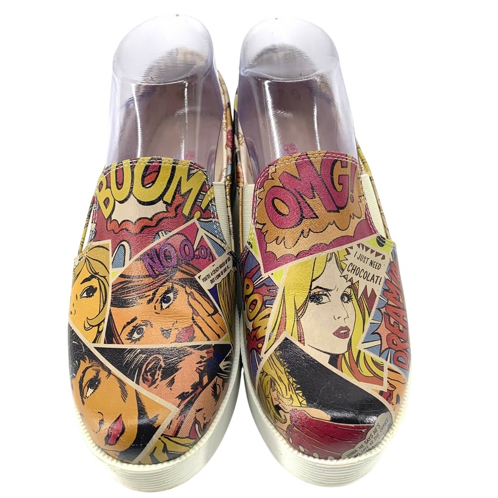 Goby Womens Comic Book Pop Art Platform Slip On Sneakers Multicolor EU 37